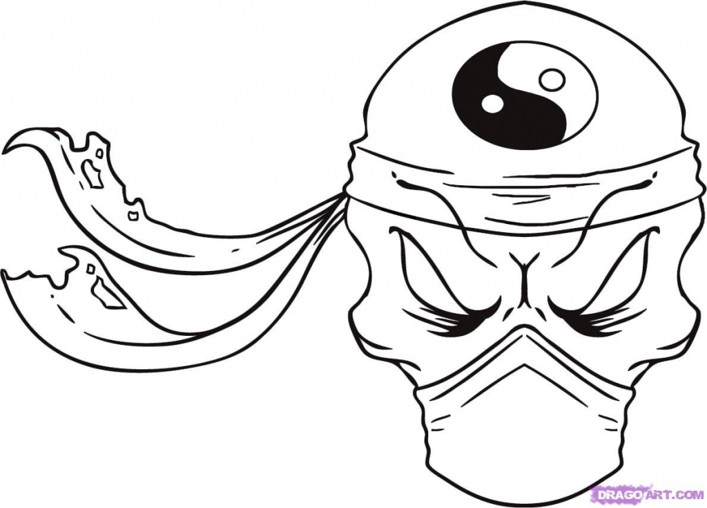 1024x735 Cartoon Ninja Drawings How To Draw A Ninja Skull, Stepstep, Skulls