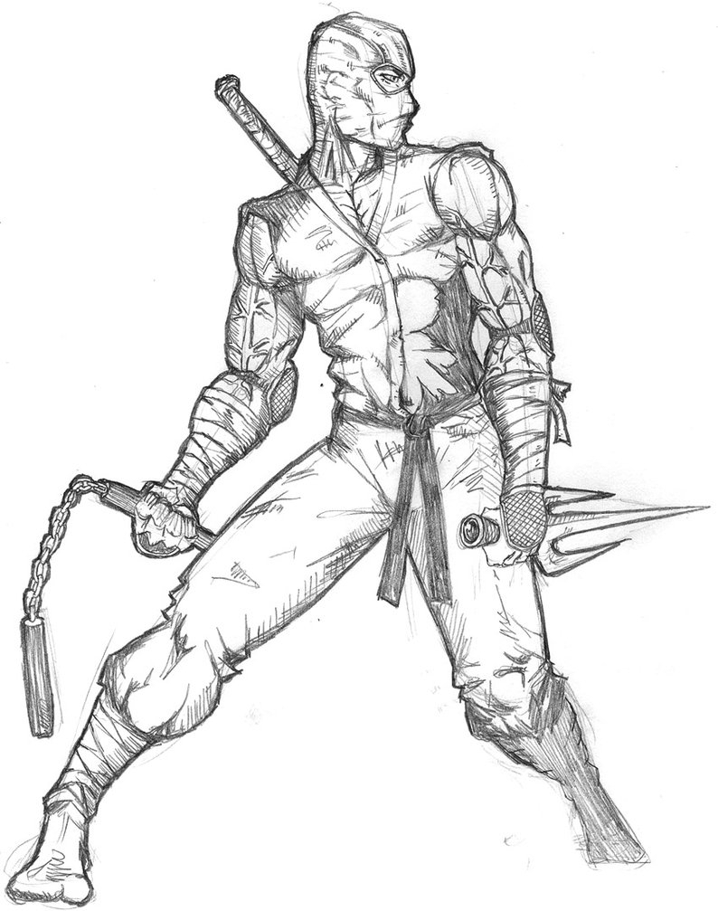 794x1007 How To Draw A Ninja With Pencil Step By Step Ninja Warrior By
