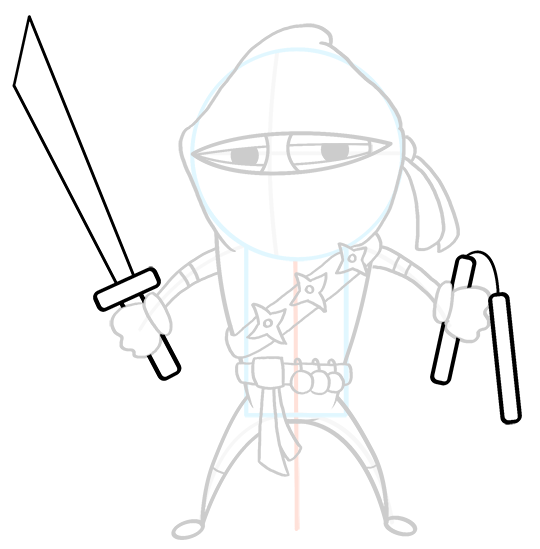 540x549 How To Draw A Ninja Cartoon Character