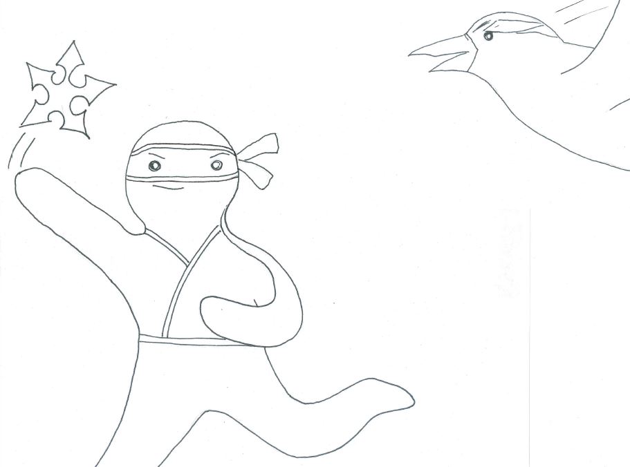 911x676 The Ninjabread Man Throws A Ninja Star Into The Sparrow's Mouth