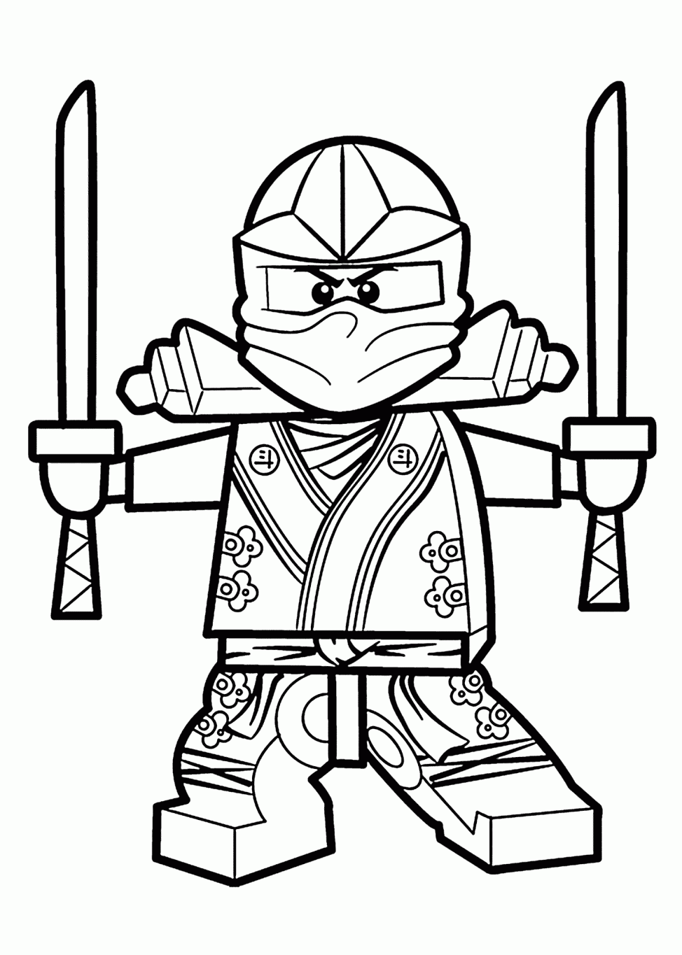974x1365 Coloring Pages Decorative Ninja Coloring Sheets Tree Sword Page