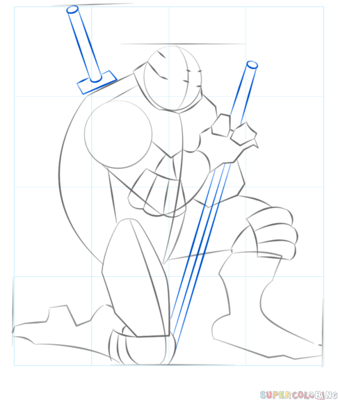 486x575 How To Draw Leonardo From Ninja Turtles Step By Step Drawing