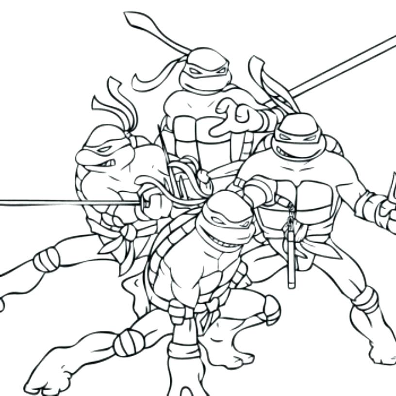 816x816 Tmnt Coloring Pages As Printable Teenage Mutant Ninja Turtles