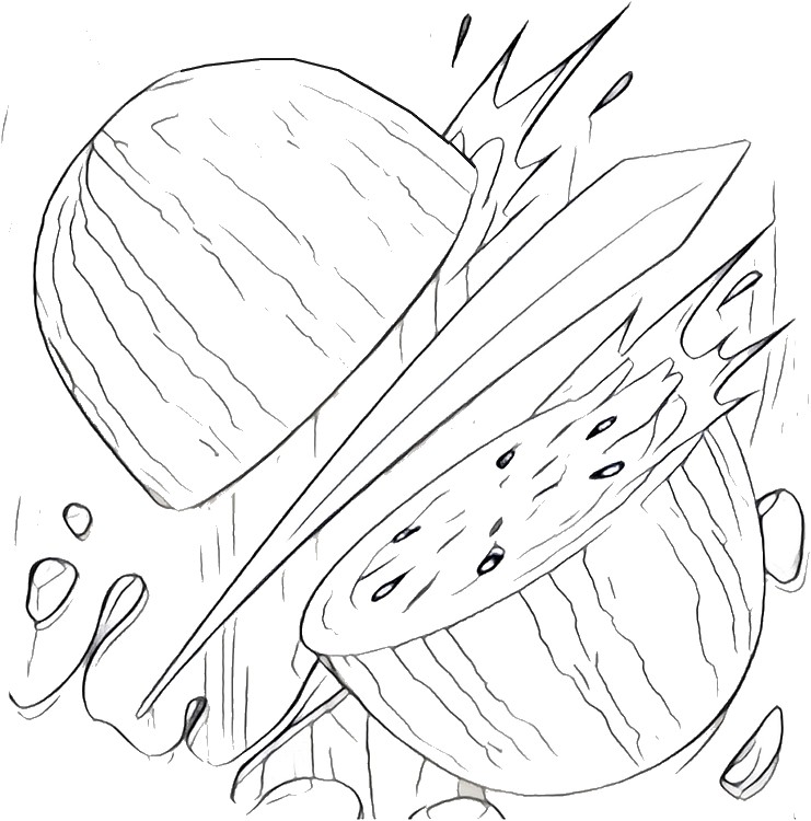 741x750 Astounding Inspiration Fruit Ninja Coloring Pages Drawing