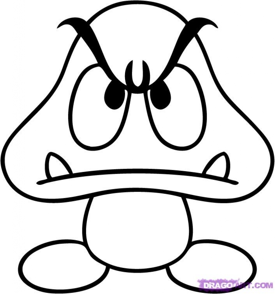 959x1024 How To Draw A Goomba, Stepstep, Video Game Characters, Pop Inside