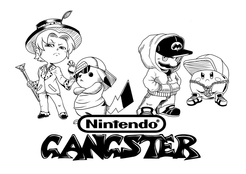 1024x724 Nintendo Gangster Shirt Stamp By Fiercechicken