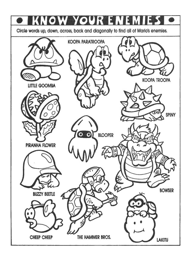 640x874 Nintendo Power Colouring Pages Classic Video Game Party