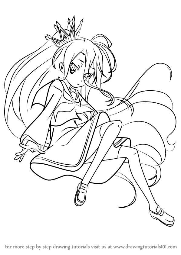 598x844 Learn How To Draw Shiro From No Game No Life (No Game No Life
