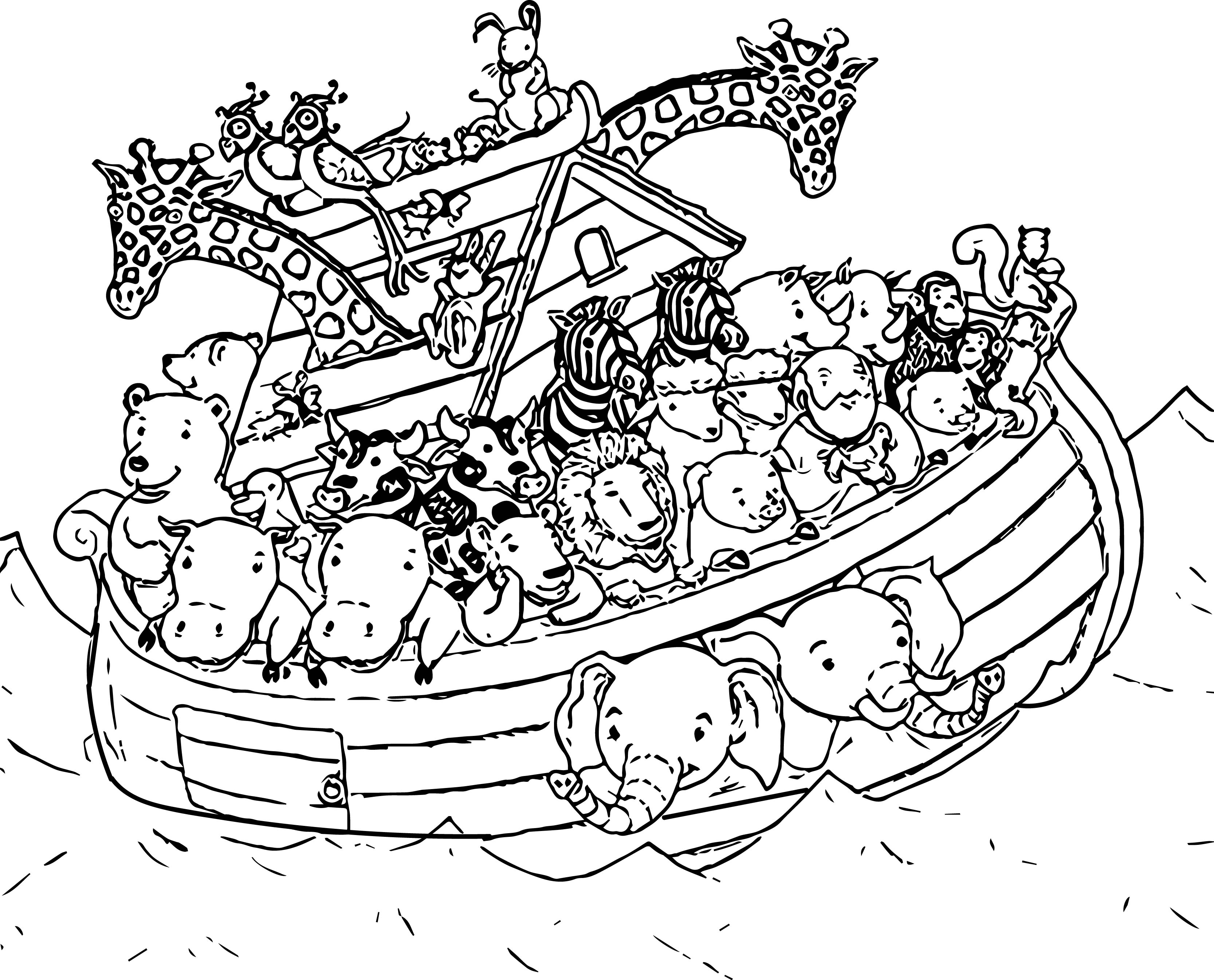 Easy Noahs Ark Coloring Page Coloring Pages