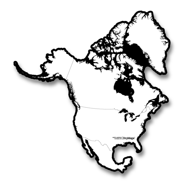 600x600 Wall Map North America