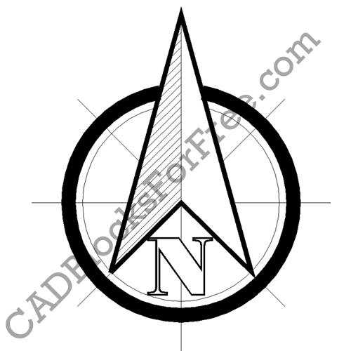 500x500 North Arrow Cad Blocks For Free