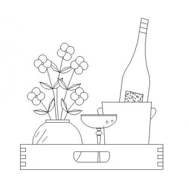 645x645 Cad Dwg Block Champage On Tray Cad Blocks Free