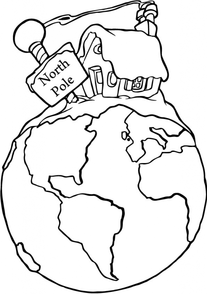 724x1024 North Pole Drawing Page With Regard To North Pole Coloring Page
