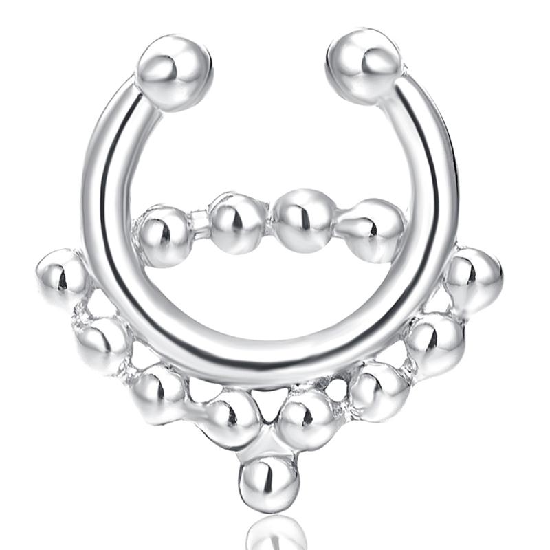 800x800 Gold Silver Color Copper Nose Rings Pink Fake Nose Ring Septum