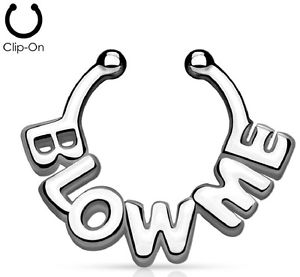 300x277 Blow Me Non Piercing Septum Hanger Nose Ring Ebay