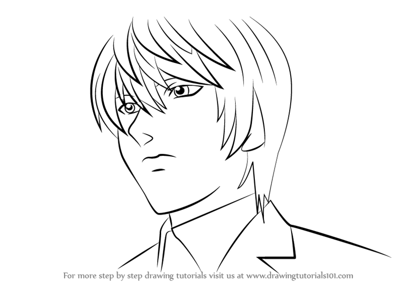 800x565 Learn How To Draw Light Yagami From Death Note (Death Note) Step