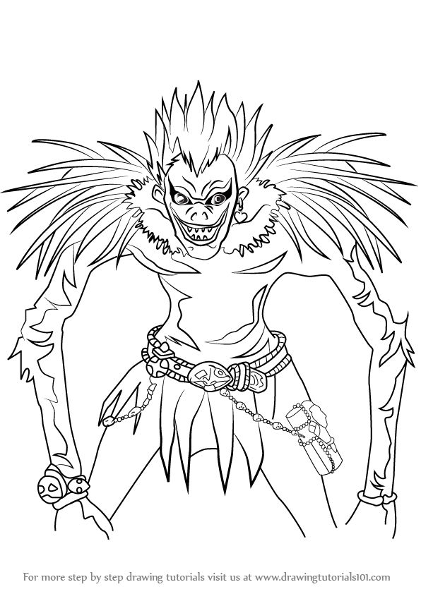596x842 Learn How To Draw Ryuk From Death Note (Death Note) Step By Step