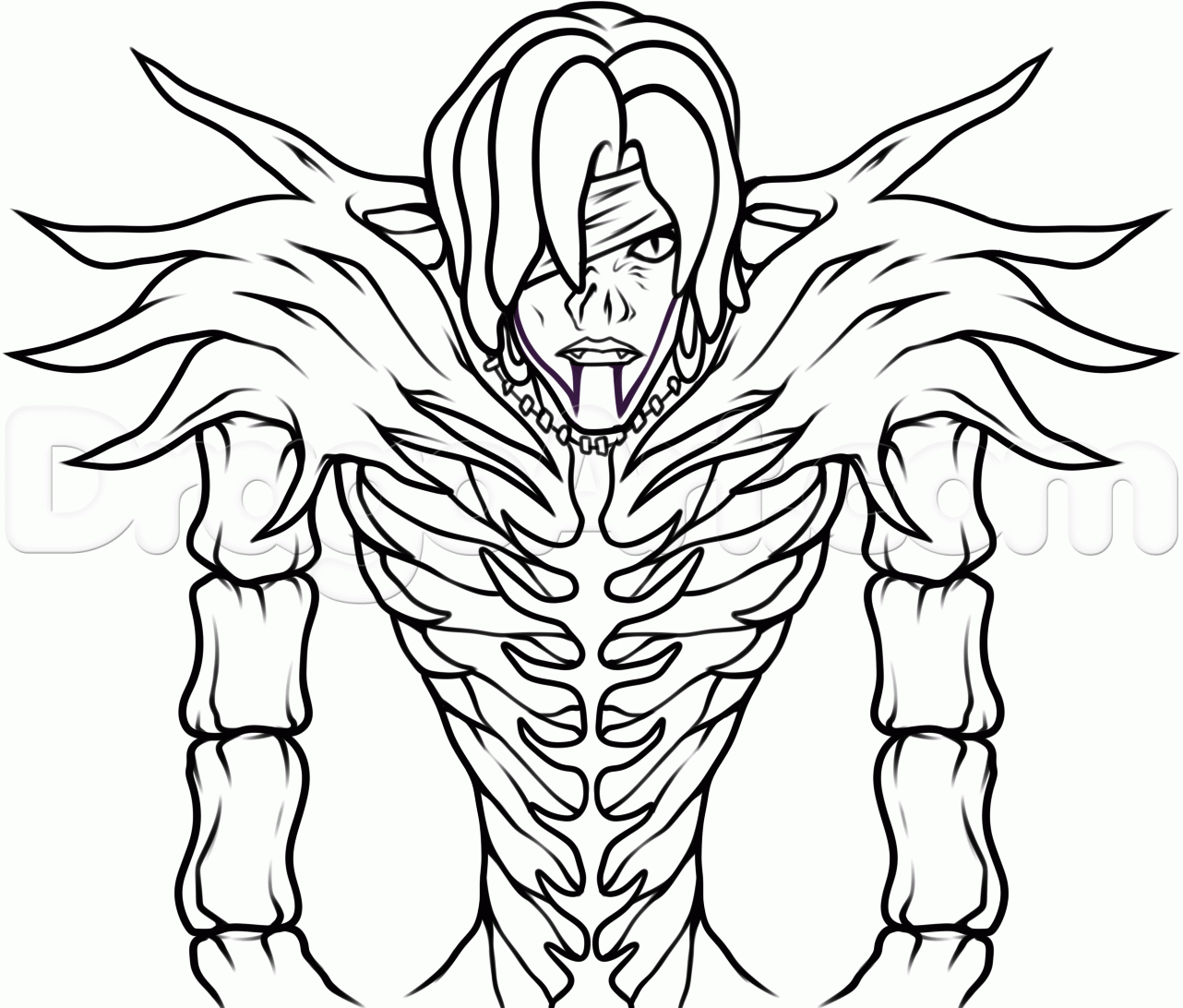 1282x1092 How To Draw Rem From Death Note Step 10 How To Draw