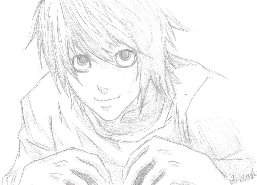 900x647 Death Note L, Sketch By Theleapoffaith