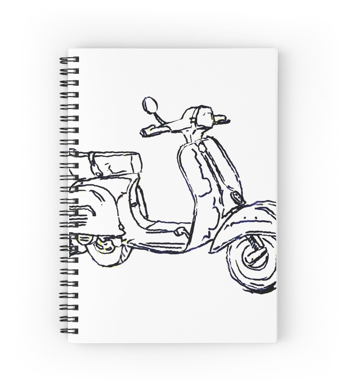 1171x1313 Vespa Bajaj Piaggio Scooter Pen Drawing Spiral Notebooks By