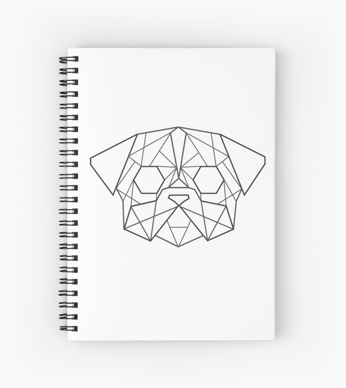 1171x1313 Geometric Pug Face Spiral Notebooks By Nadinosaur8 Redbubble