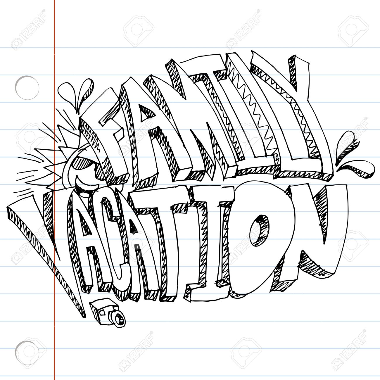 1300x1300 An Image Of A Family Vacation Message Drawing On Notebook Paper