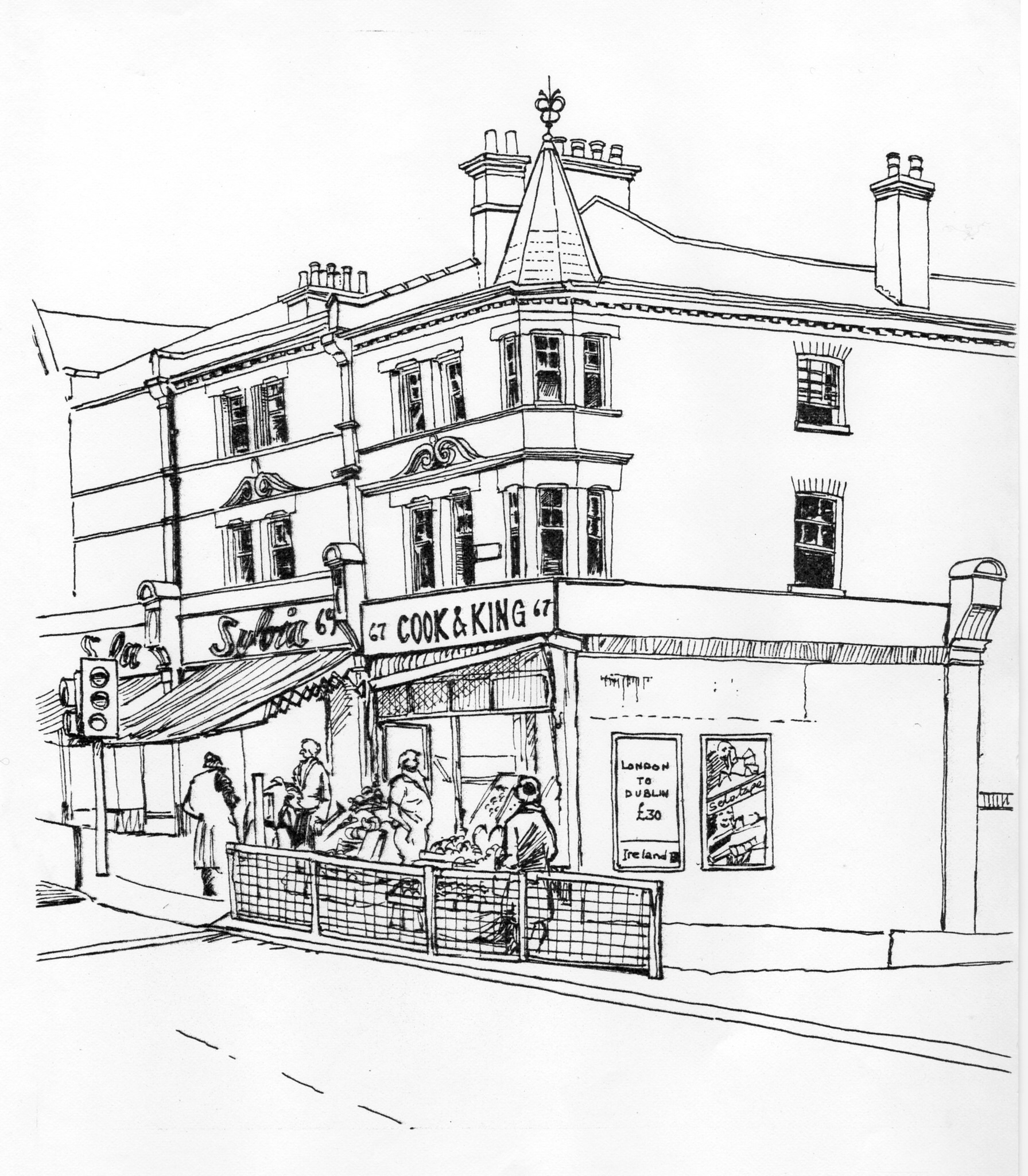 1791x2048 Cook And King, Chamberlayne Road, London Nw10 Urban Sketch