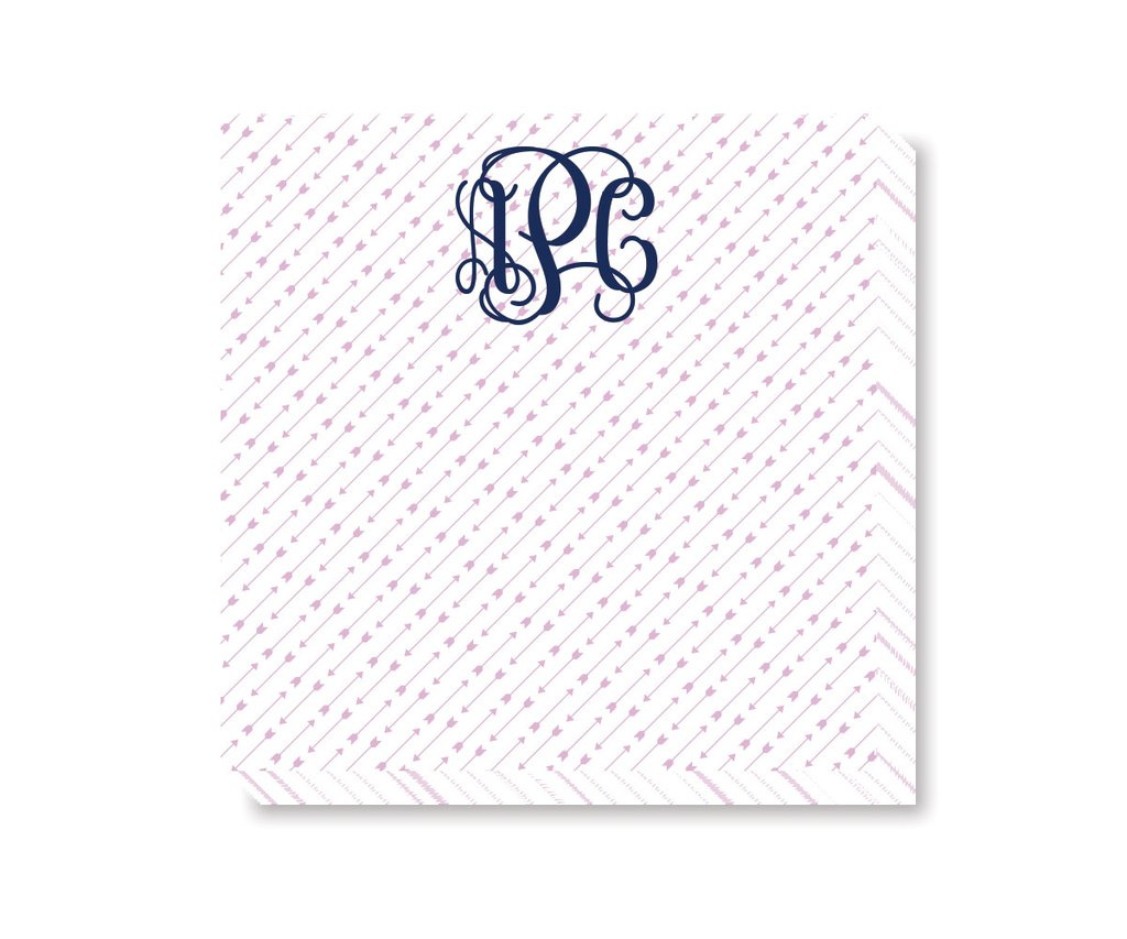 1024x853 Lavender Arrows With Navy Monogram Chunky Notepad Ann Page Retail