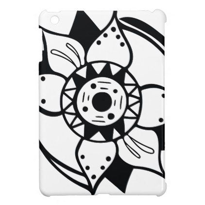 422x422 Monochrome Black And White Flower Drawing Cover For The Ipad Mini