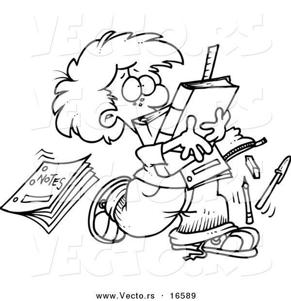 600x620 Vector Of A Cartoon School Boy Dropping Notes