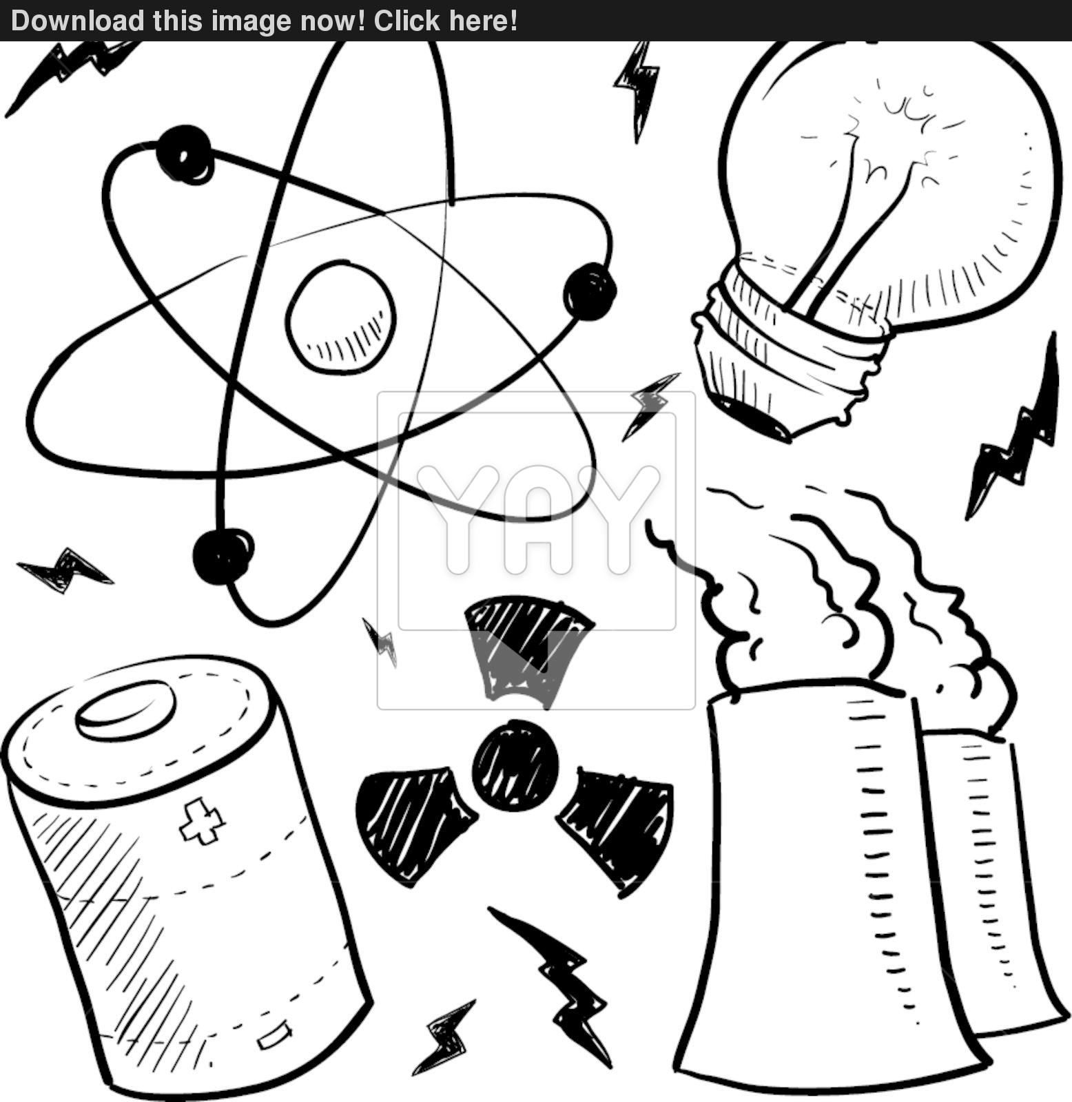 1556x1600 Nuclear Power Objects Sketch Vector