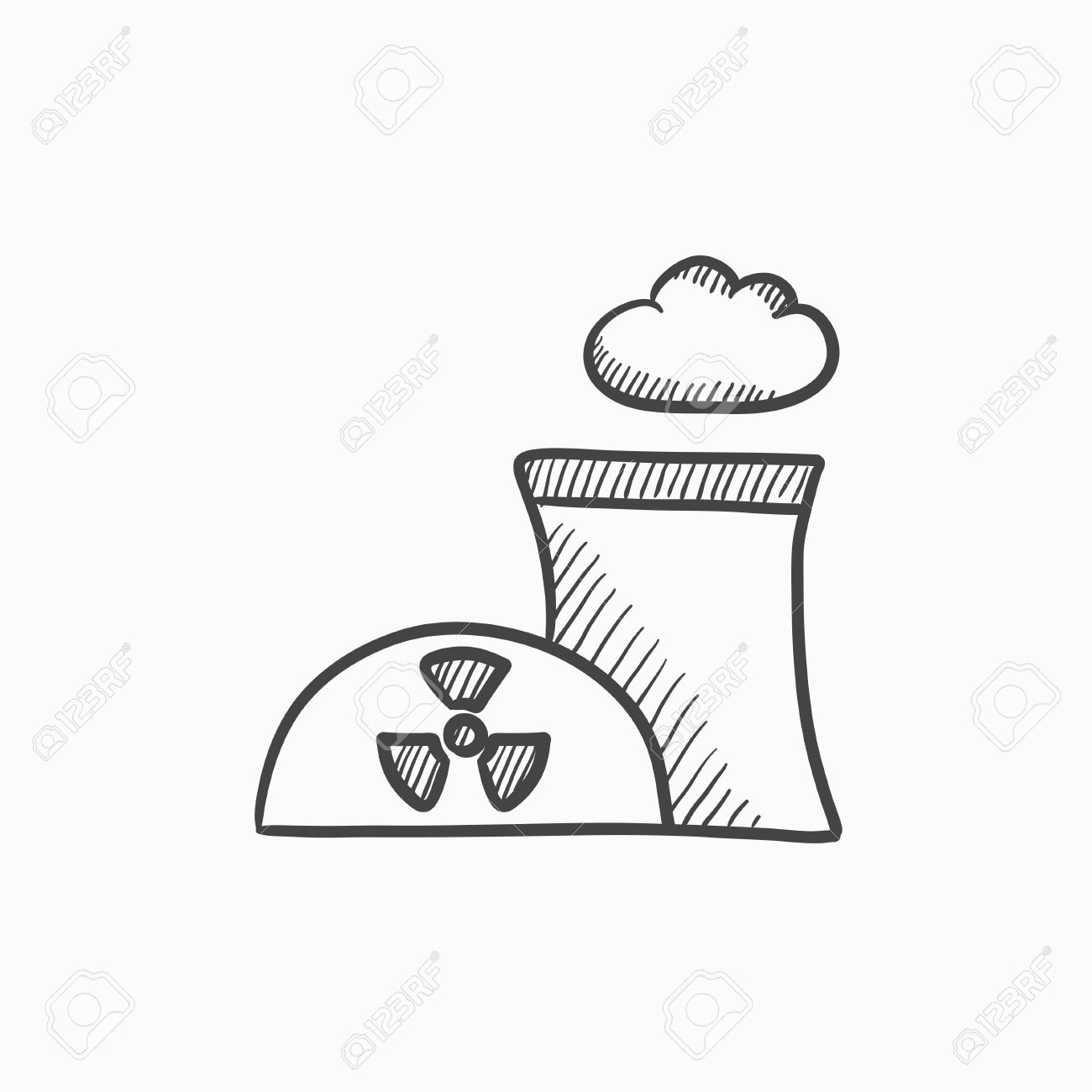 1300x1300 Nuclear Power Plant Vector Sketch Icon Isolated On Background
