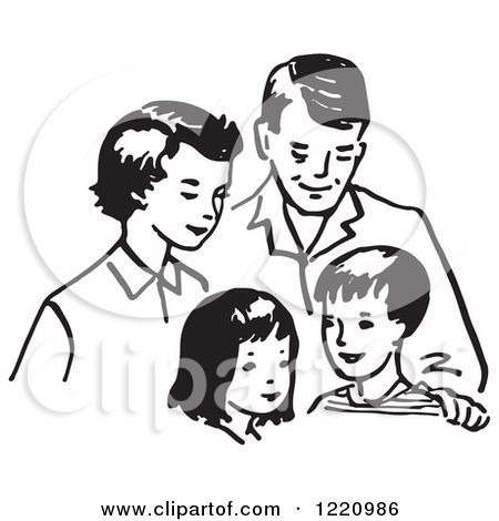 450x470 Elegant Nuclear Family Clipart