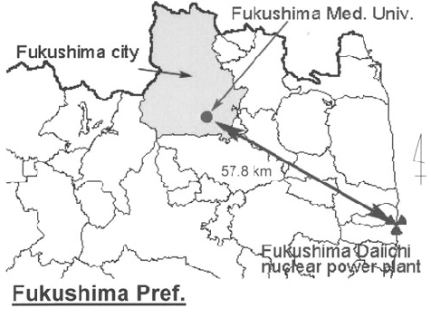 476x351 Map Of Fukushima Medical University Relative To The Fukushima
