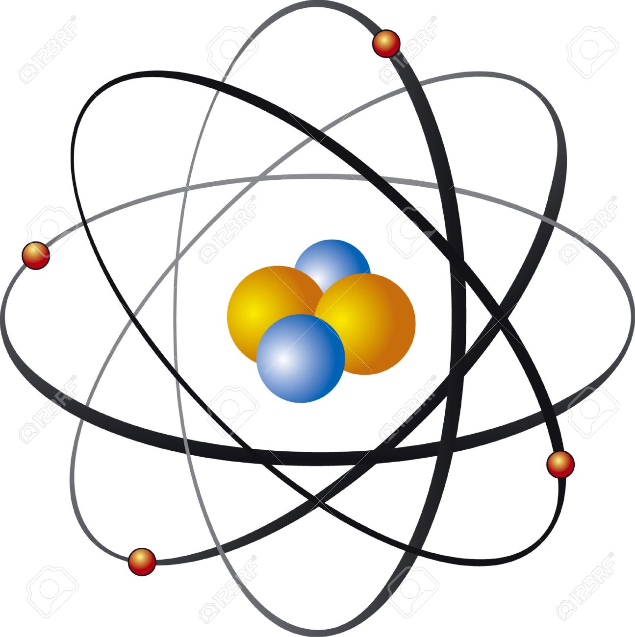 1295x1300 Vector Illustration Of Atom Nucleus Royalty Free Cliparts, Vectors