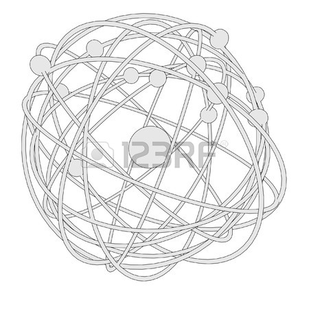450x450 Cartoon Image Of Atom With Nucleus Stock Photo, Picture