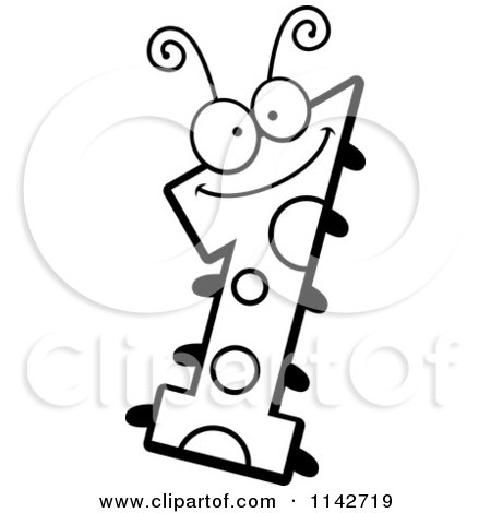 450x470 Cartoon Clipart Of A Black And White Bug Number 1
