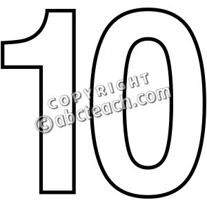 300x300 Number 10 Clipart Black And White