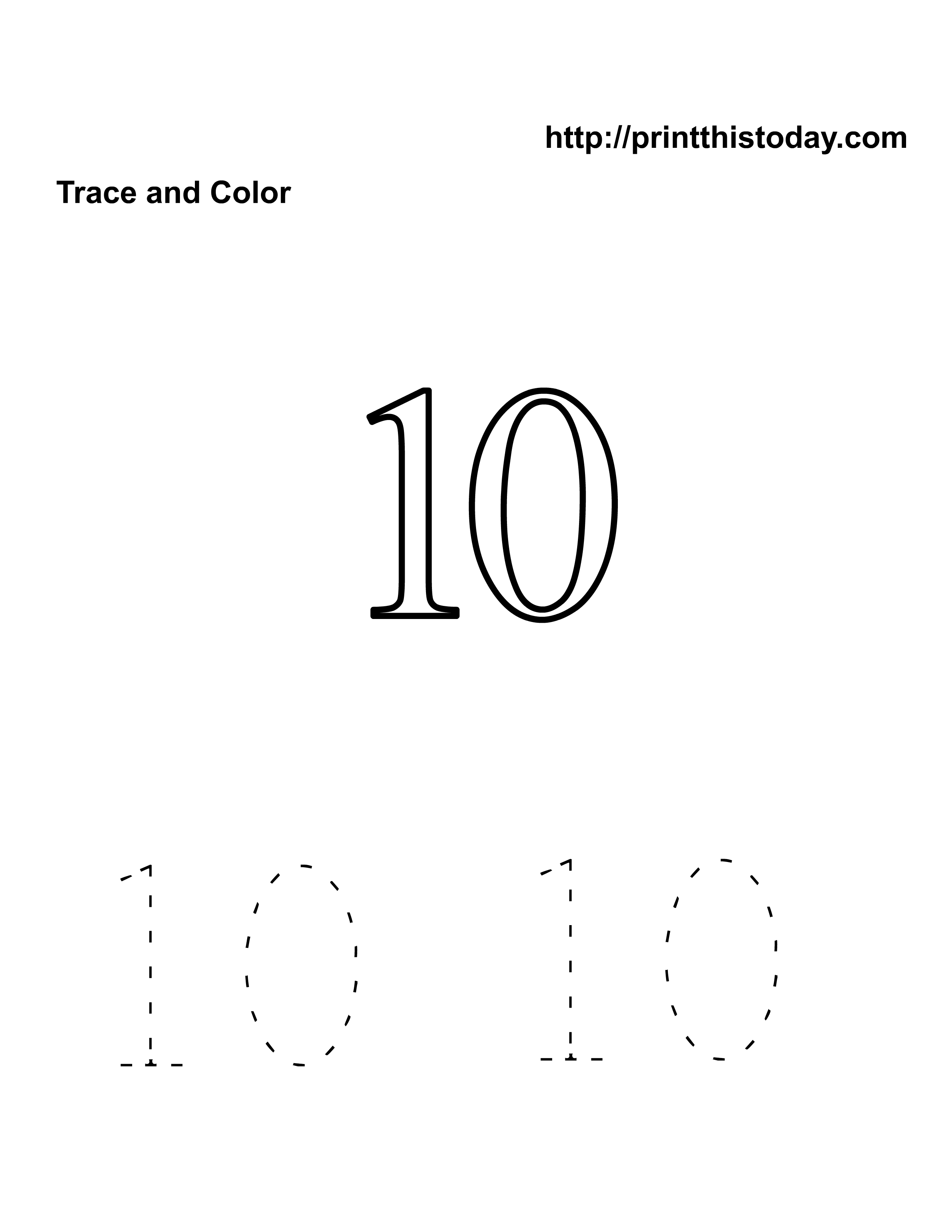 2550x3300 Free Kindergarten Math Worksheets (Number Ten, 10)