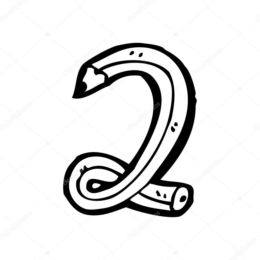 1024x1024 Pencil Cartoon Number 2 Stock Vector Lineartestpilot