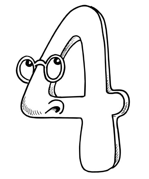 500x600 Coloring Pages For Kids Number Four 4 Coloring Pages