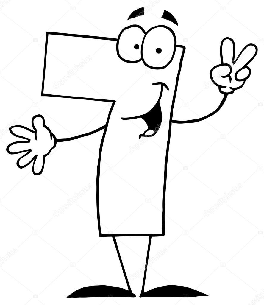 887x1024 Funny Cartoon 7 Number Stock Vector Hittoon