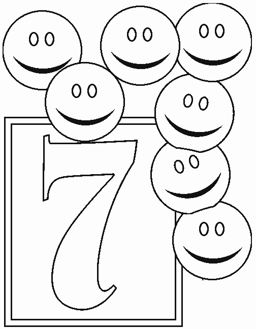 504x648 Number 7 Coloring Page