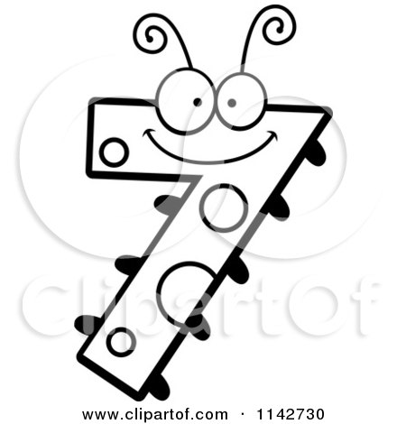 450x470 Cartoon Clipart Of A Black And White Bug Number 7