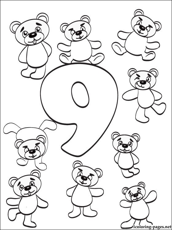 560x750 Nine Coloring Pages