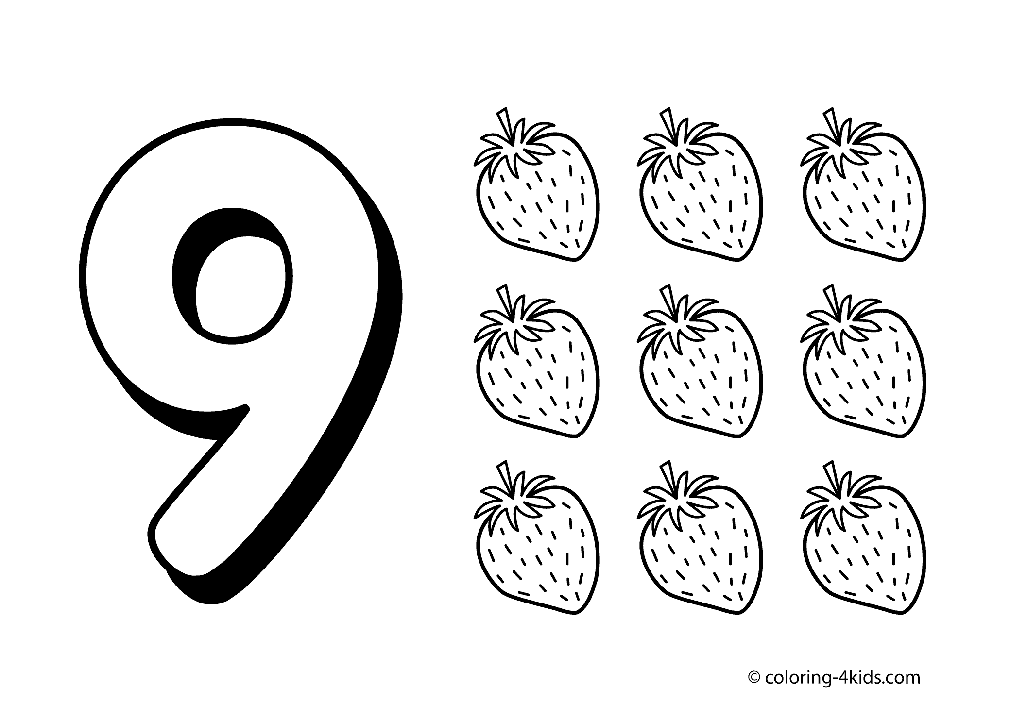 2079x1483 9 Numbers Coloring Pages For Kids, Printable Free Digits Coloring