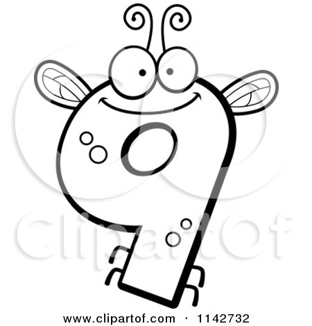 450x470 Cartoon Clipart Of A Black And White Bug Number 9