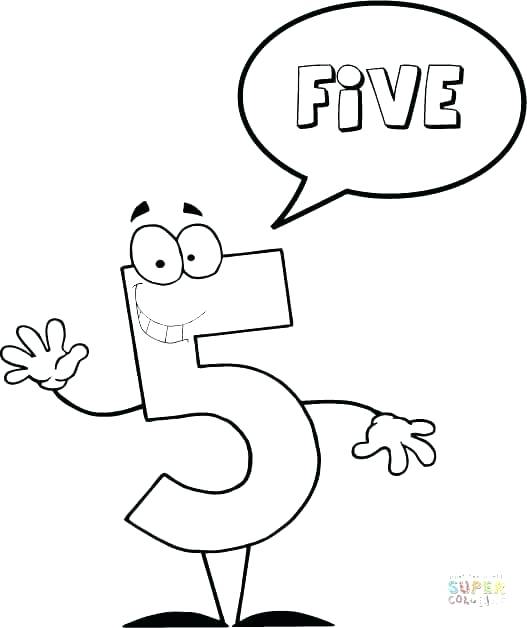 527x628 Coloring Pages Of Numbers Coloring Pages With Numbers Number 5
