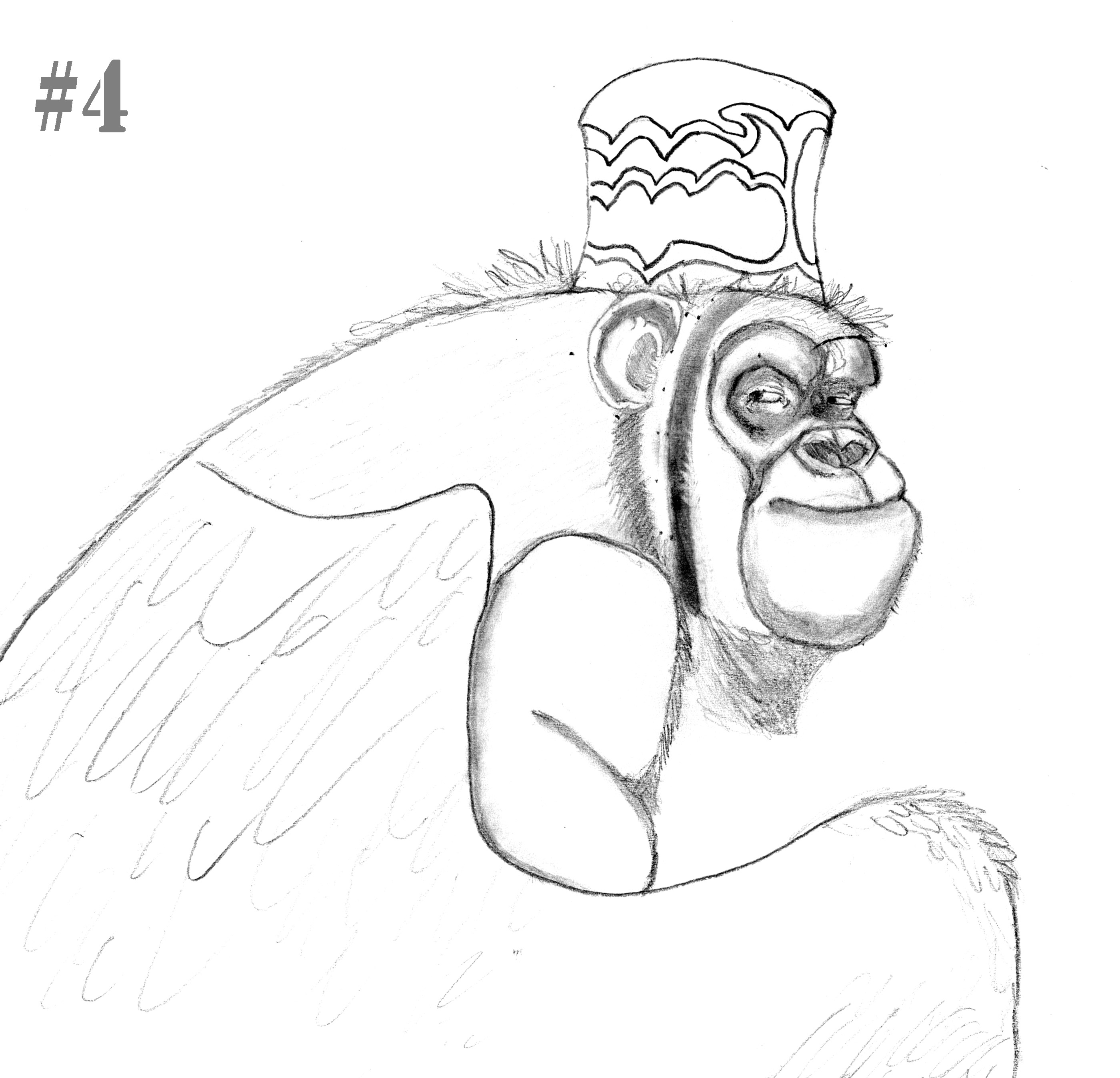 2800x2696 Flying Monkey, A Drawing Study Of Aaron Blaise, By Sydney