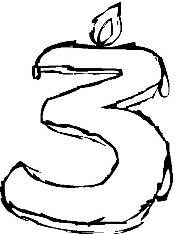 600x800 Number Three Birthday Candle Coloring Pages